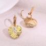 Swarovski Crystal Heart Drop Leverback Earrings for Women 14K Rose Gold Plated Hypoallergenic Jewelry