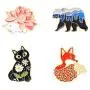 Gillna Cartoon Animal Enamel Pins Set Cute Plant Enamel Lapel Pin Badges for Clothes Bags Funny Hedgehog Fox Bear Cat Badges Brooches Jewelry Accessories