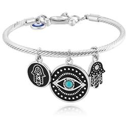 SENFAI Fashion Evil Eye Bracelet Unique Hamsa Bangle Gift Jewelry for Women Best Friend