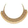 Aheli Ethnic Bollywood Faux polki with Pearl Strand Necklace Earrings Maang Tikka Indian Jewelry Set for Women