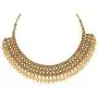 Aheli Ethnic Bollywood Faux polki with Pearl Strand Necklace Earrings Maang Tikka Indian Jewelry Set for Women