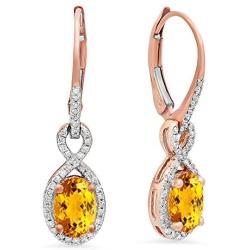 Dazzlingrock Collection 10K Ladies Infinity Dangling Earrings, Rose Gold