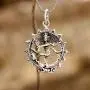 SUVANI Sterling Silver Nataraja Shiva Dance of Destruction Statue Figure 3D Pendant Amulet Necklace 18