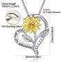 Klurent Sunflower Necklace for Women, Love Heart Pendant My Sunshine Jewelry Adjustable 18-20 Inches, Birthday Mothers Day Valentines Day Necklaces Gifts for Wife Girlfriends Daughter Mother