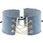 FM FM42 Multicolor 2.16'' Width Denim Gold-Tone Chain Chic Choker Collar Necklace Set, 4PCs PN1391