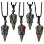 Yatming 6 Facet Stone Pendant Necklace for Women and Men, Pointed Crystal Pendulum with Adjustable Rope