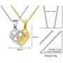 Mealguet Jewelry Stainless Steel Matching Heart Love Couples Pendant Necklace for Men Women