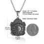 HZMAN Vintage Tibetan I Ching Spiritual Divination Om Stainless Steel Pendant Necklace Yoga Jewelry