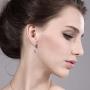 Gem Stone King 925 Sterling Silver Light Pink Created Sapphire Dangle Earrings For Women (6.00 Cttw, Oval 10X8MM)