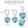 AOBOCO Heart Crystal Dangle Earrings, Sterling Silver Hoop Earrings for Women Love Knot Jewelry Gifts for Her