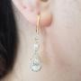 Dazzlingrock Collection 14K 8X5 MM Each Lab Created Round & Pear Gemstone & Round Diamond Teardrop Dangling Earrings, Yellow Gold
