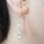Dazzlingrock Collection 14K 8X5 MM Each Lab Created Round & Pear Gemstone & Round Diamond Teardrop Dangling Earrings, Yellow Gold