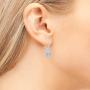 Cate & Chloe Isabel 18k White Gold Teardrop CZ Earrings, Drop Dangle-Earrings, Best Silver Earrings for Women, Girls, Ladies, Halo Drop Earrings with CZ Crystals