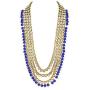 Aheli Indian Wedding Kundan Beaded Bridal Long Choker Necklace Earrings with Maang Tikka Traditional Jewelry Set for Women