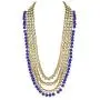 Aheli Indian Wedding Kundan Beaded Bridal Long Choker Necklace Earrings with Maang Tikka Traditional Jewelry Set for Women