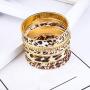 Baoqin Leopard Bangle Bracelets for Women - Multi Layers Casual Bracelet for Girls Women