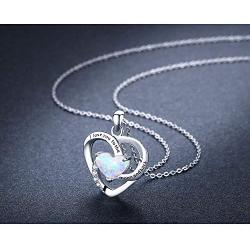 I Love You to The Moon and Back Necklace Opal Moon and Star Heart Necklace Mother Gift Mother Necklace Girlfriend Jewelry