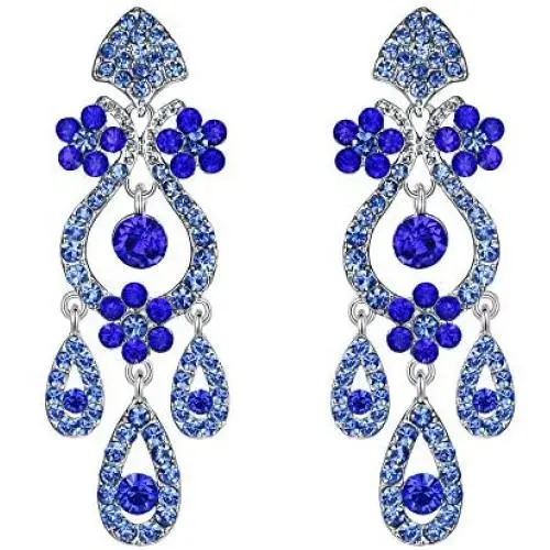 EVER FAITH Austrian Crystal Bridal Flower Vase Chandelier Dangle Earrings-3.1 inch Long EVER FAITH Austrian Crystal Bridal Flower Vase Chandelier Dangle Earrings-3.1 inch Long