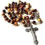 elegantmedical HANDMADE Tiger Eye Jade Rosary Beads Cross CRUCIFIX CATHOLIC NECKLACE Box