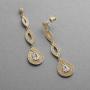Mariell Dramatic Micro-Pave CZ Dangle Bridal Wedding Earrings with Genuine 14K Gold Plating