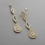Mariell Dramatic Micro-Pave CZ Dangle Bridal Wedding Earrings with Genuine 14K Gold Plating Mariell Dramatic Micro-Pave CZ Dangle Bridal Wedding Earrings with Genuine 14K Gold Plating