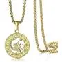 Trendsmax Astrology Constellation Horoscope Zodiac Pendant Necklace for Women Mens Gold Plated Stainleess Steel 22inch Box Chain