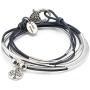 Lizzy James Girlfriend Silver Bracelet Necklace with Silver Tree of Life Charm in True Blue Leather