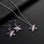 LUX ACCESSORIES Silver Tone American Flag Inspired Star Necklace Earrings Set LUX ACCESSORIES Silver Tone American Flag Inspired Star Necklace Earrings Set