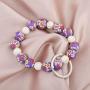 KUIYAI Elastic Functional Beaded Wrist Keychain Bracelet Handsfree Keychain Gift for Her