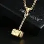 HZMAN Thor Hammer Stainless Steel Necklace For Men and Women Hammer Pendant Necklace 22+2 Inch Chain HZMAN Thor Hammer Stainless Steel Necklace For Men and Women Hammer Pendant Necklace 22+2 Inch Chain