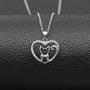 Kitty Cat Necklace for Women and Girls by Ginger Lyne Sterling Silver Heart Little Kitten Pendant Includes Rolo Chain Paw Print Collection