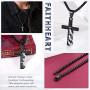 FaithHeart Cross Necklace, Stainless Steel/Gold Plated Christian Jewelry Church Baptism Gift Cross Pendant Necklaces for Men Women, Customize Available (Send Gift Box)