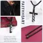 FaithHeart Cross Necklace, Stainless Steel/Gold Plated Christian Jewelry Church Baptism Gift Cross Pendant Necklaces for Men Women, Customize Available (Send Gift Box)