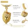 Halukakah ● Kings Landing ● Gold Chain for Men 18k Real Gold Plated Iced Out Crown Lion Pendant Necklace,Full Cz Lab Diamonds Prong Set,with Sharktail Chain 30''/Tennis Chain 20'',Free Giftbox