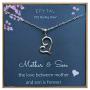 EFYTAL Mom Gifts, 925 Sterling Silver Sideways Heart Necklace for Mother & Son, Mom Necklaces for Women, Best Birthday Gift Ideas, Pendant Mothers Jewelry For Her, Mothers Day