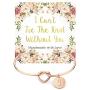 Love Knot Bridesmaid Bracelet with Initial, Bridesmaid Gifts Cards - I Cant Tie The Knot Without You