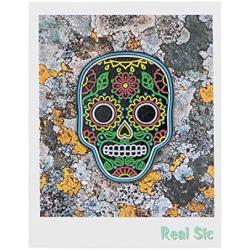 Real Sic Neon Sugar Skull – Día de Muertos Pin - Dead of the Day, Glow-in-the-Dark Enamel Pin - Skull Lapel Pin - Unisex Gift