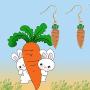 MAOFAED Rabbit Carrot Earrings Rabbit Gift Animal Lover Gift Bunny Jewelry for Girl Gift for Daughter