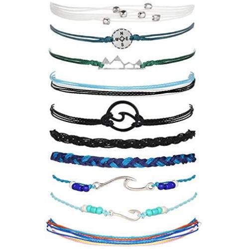 HUASAI VSCO Wave Bracelets Adjustable Waterproof String Surfer Rope Beach Surfer Bracelets