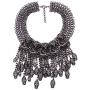 MJartoria Women Statement Skull Necklace-Carnival Festival Halloween Vintage Bohemian Ethnic Gypsy Rhinestone Bib Chunky Tassel Collar Festival Statement Necklace