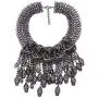 MJartoria Women Statement Skull Necklace-Carnival Festival Halloween Vintage Bohemian Ethnic Gypsy Rhinestone Bib Chunky Tassel Collar Festival Statement Necklace