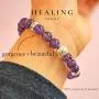 Amethyst Crystal Bracelet for Women Healing Love, Lava Rock Aromatherapy Diffuser Bracelet with Lavender Essential Oil, Chakra Yoga Meditation Bracelet