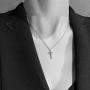 Classic Cross Pendant Mens Necklaces for Mens Women 16 18 20 22 24 Inches 316L Stainless Steel Chain Gold/Silver/Black Tone