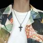 kelistom Punk Snake Pendant Stainless Steel Necklace for Men Women, Gothic Jewelry 22” Rope Chain Necklace