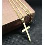 FZTN Jewelry Gold Necklace for Men & Women/Round Box Chain or Rope Chain with Cross Pendant Prayer Necklace/Love Heart Pendant Necklace / 20''-24'' Link Chain