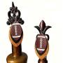 Football Earrings for Women - Glitter Leather Earrings Dangles - 3-Layered Faux Leather Big Statement Earrings - American Football - Glitter & PU Leather - Set of Two - Mall of Style