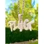 Shop-iGold Custom Plug Men Women 925 Italy White Gold Finish Iced Silver Charm Ice Out Pendant Stainless Steel Real 3 mm Rope Chain, Mans Jewelry, Iced Pendant, Rope Necklace 16''- 24''