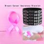 Cooluckday Breast Cancer Awareness Bracelet for Women Pink Ribbon Bracelets Breast Cancer Awareness Decorations Gifts for Women 10 Pcs