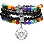 Top Plaza 108 Mala Prayer Beads Natural Lava Rock Stone Essential Oil Diffuser Bracelet Necklace 7 Chakra Healing Crystals Yoga Meditation Stretch Bracelets