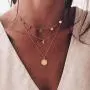 Taktik Boho Layered Coin Pendant Necklaces Gold Moon Necklace Chain Sequins Jewelry for Women and Girls Taktik Boho Layered Coin Pendant Necklaces Gold Moon Necklace Chain Sequins Jewelry for Women and Girls